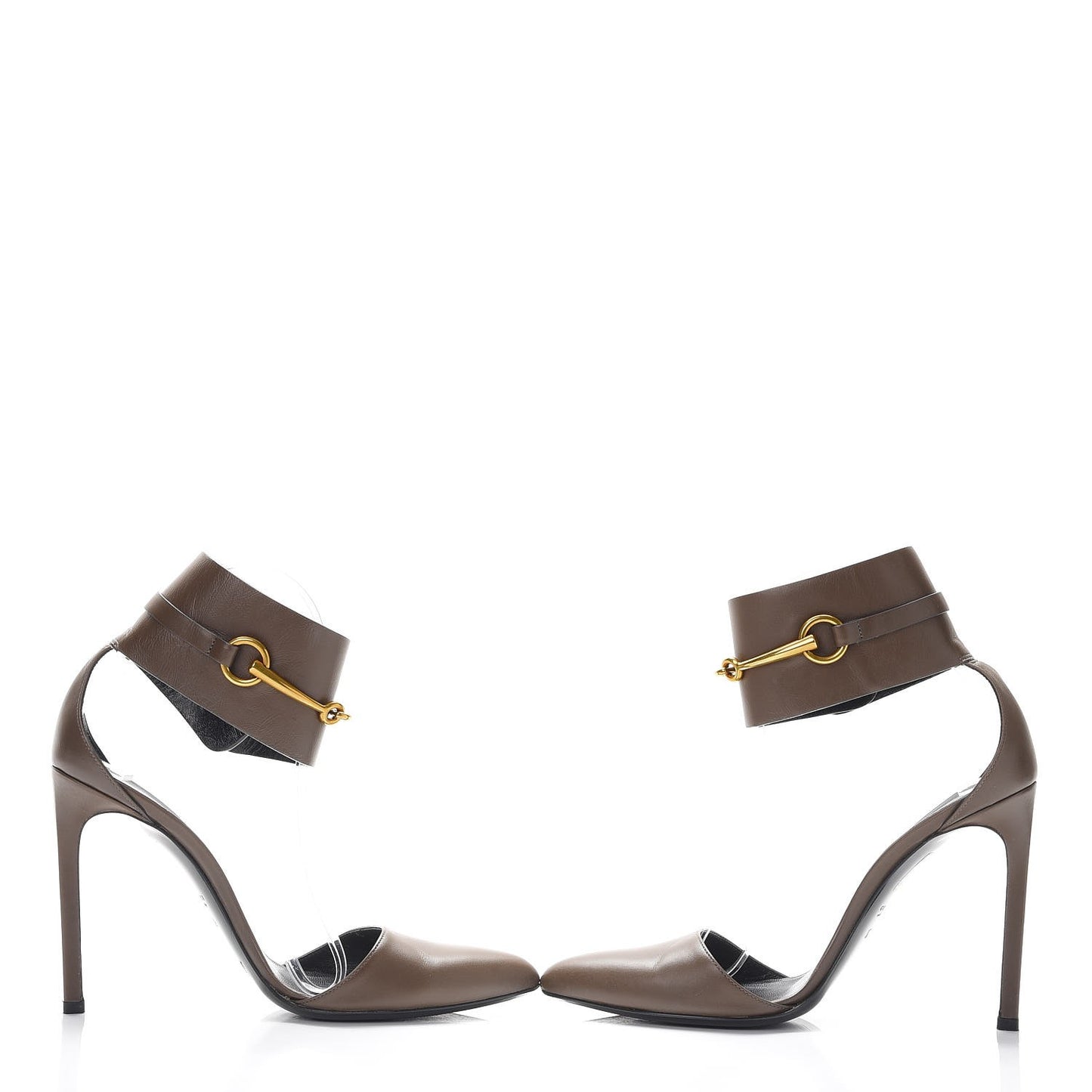 Calfskin Ursula Ankle Wrap Pumps 37.5 Grey Field