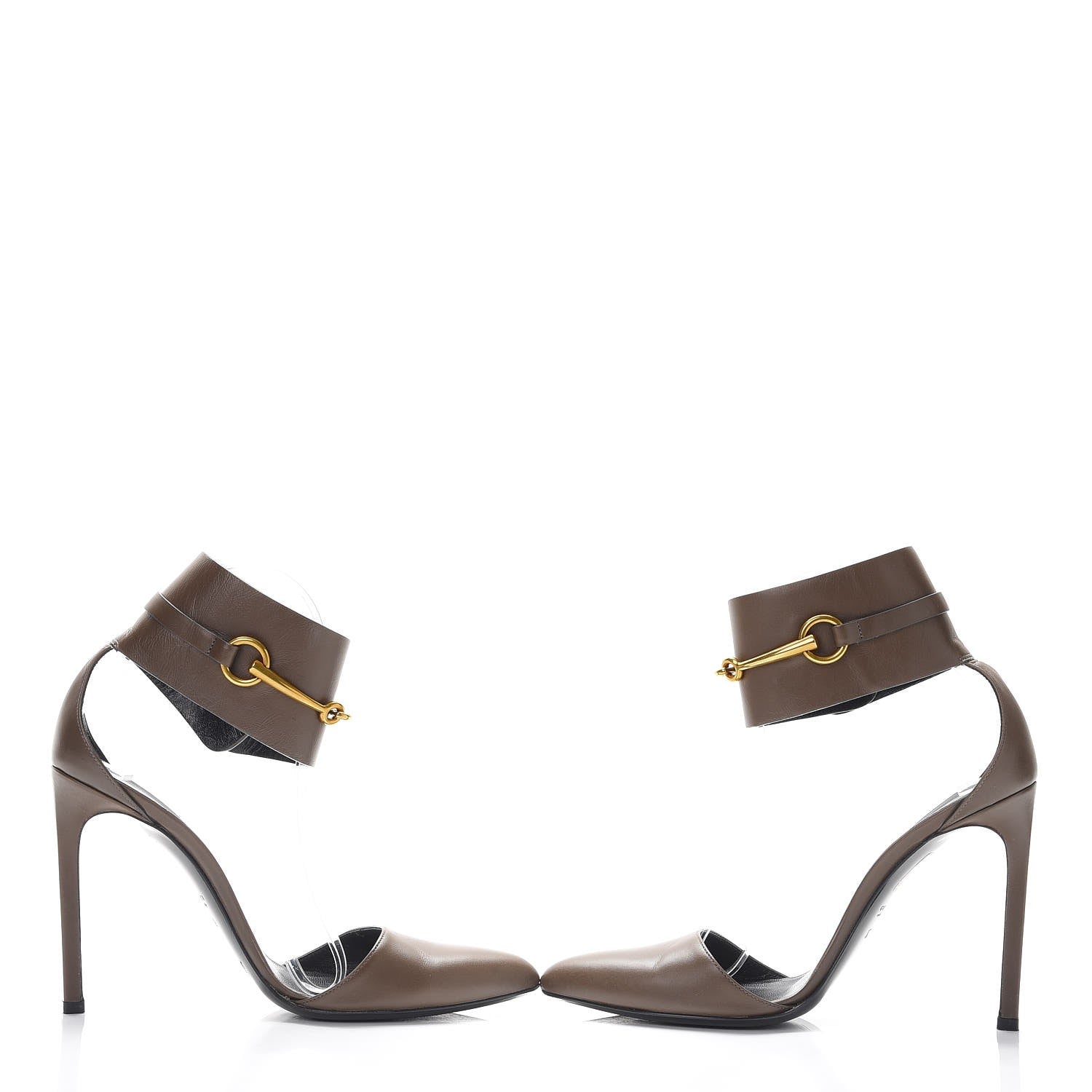 Gucci Calfskin Ursula Ankle Wrap Pumps 37.5 Grey Field 6 of 15