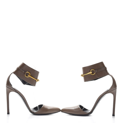 Gucci Calfskin Ursula Ankle Wrap Pumps 37.5 Grey Field 6 of 15