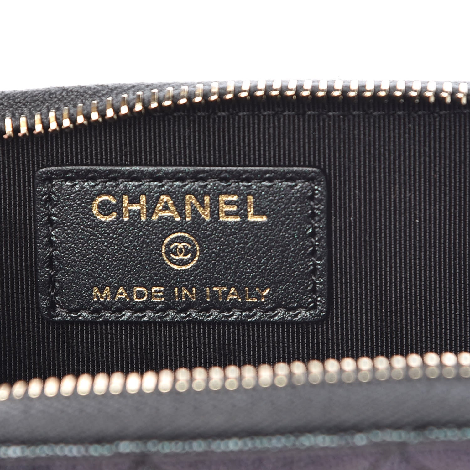 Chanel Iridescent Caviar Quilted Zipped Key Holder Case Black 7 of 8