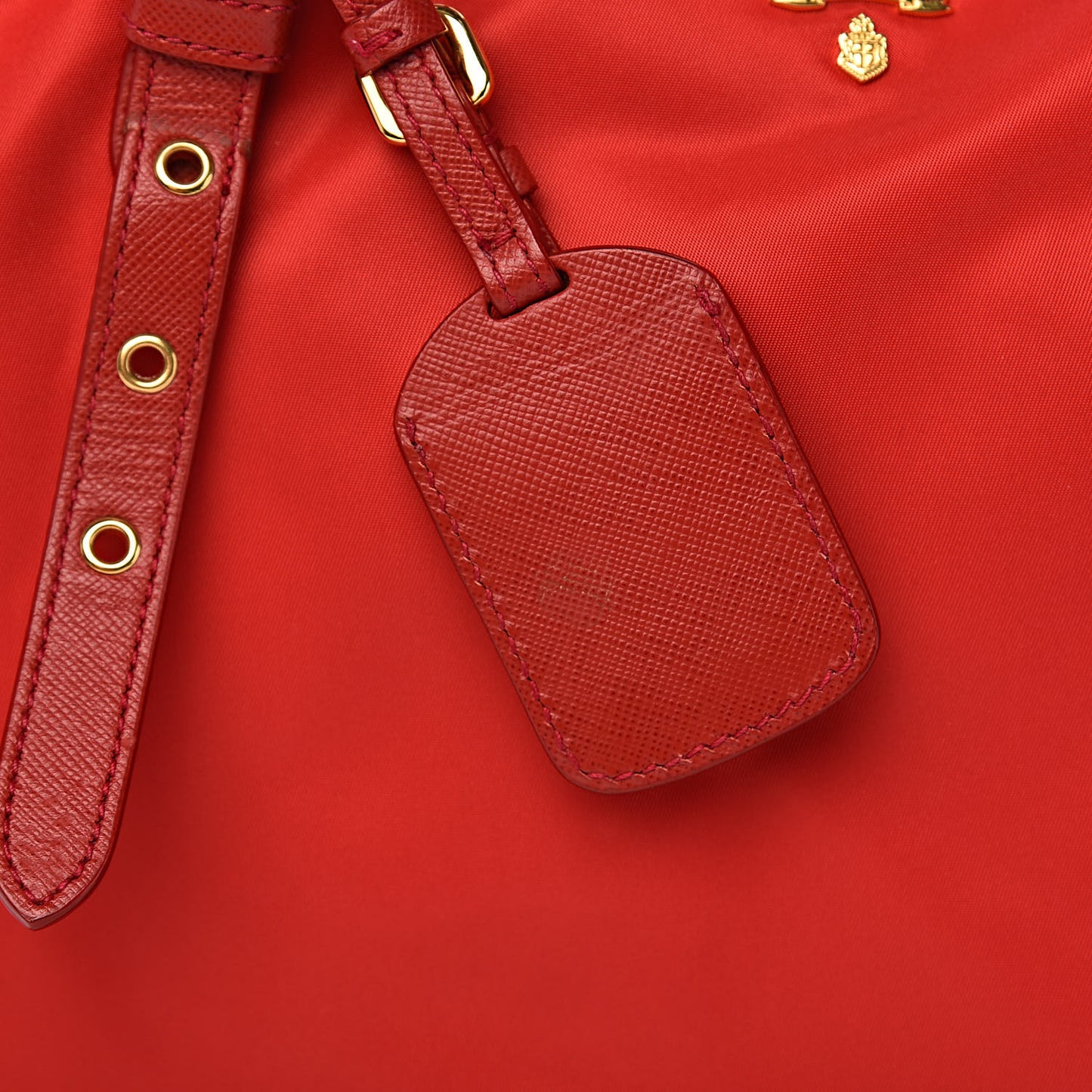 Tessuto Nylon Saffiano Tote Rosso