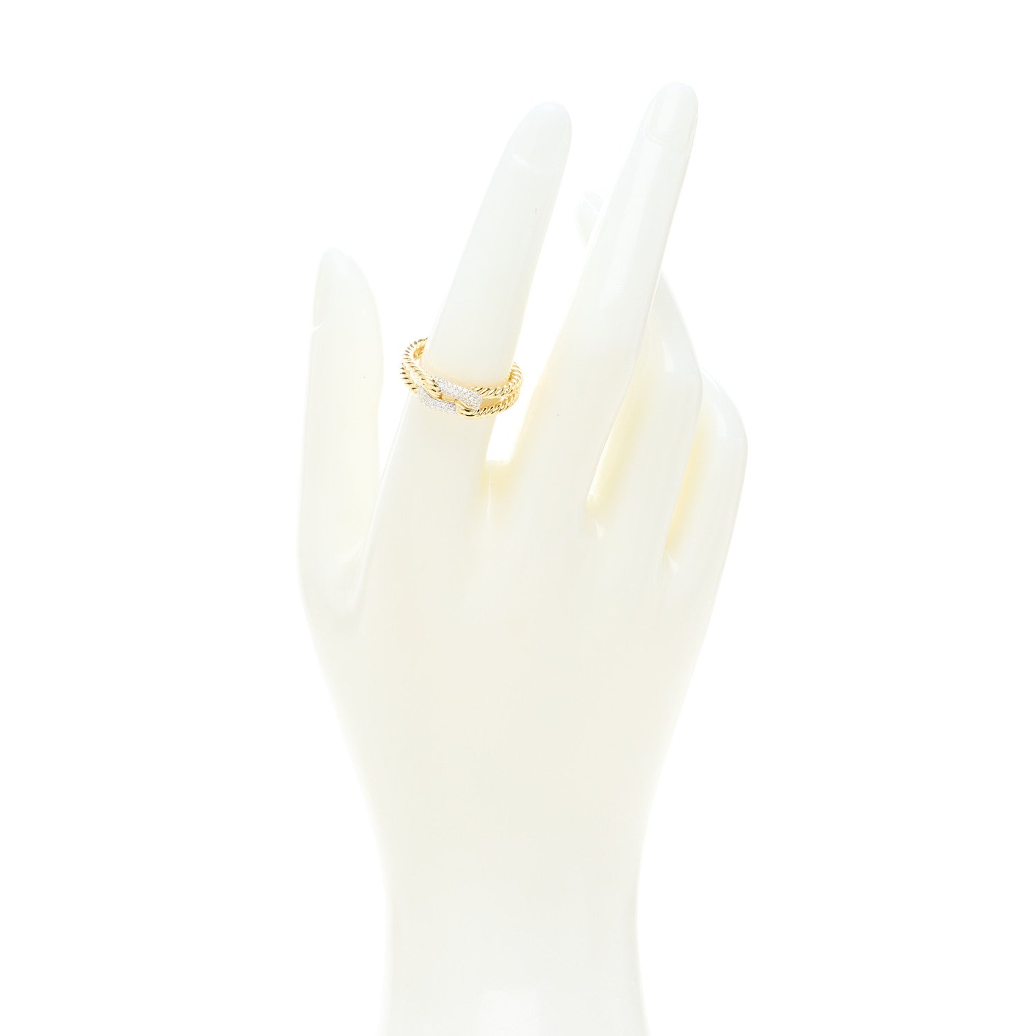David Yurman 18K Yellow Gold Diamond Petite Loop Ring 54 7 2 of 4