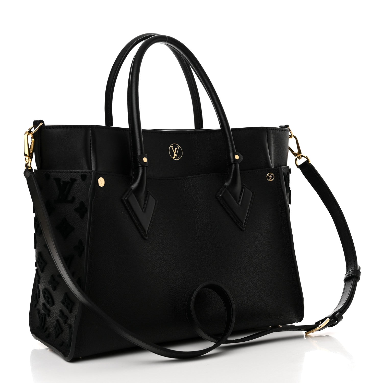 Louis Vuitton Calfskin Monogram Tufting On My Side Black 3 of 10