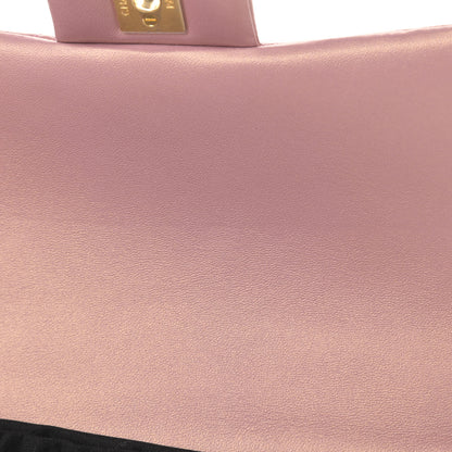 Chanel Iridescent Lambskin Quilted Mini Top Handle Rectangular Flap Pink 11 of 11