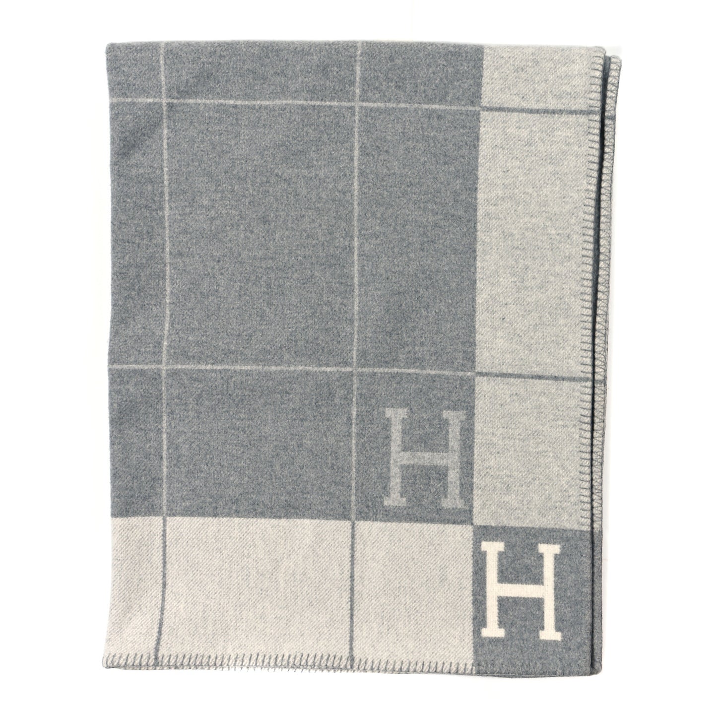 Wool Cashmere Avalon III Blanket Ecru Gris Clair