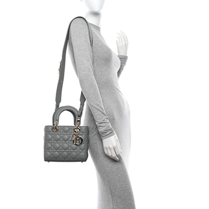 Christian Dior Lambskin Cannage Small My ABCDior Lady Dior Grey 2 of 11