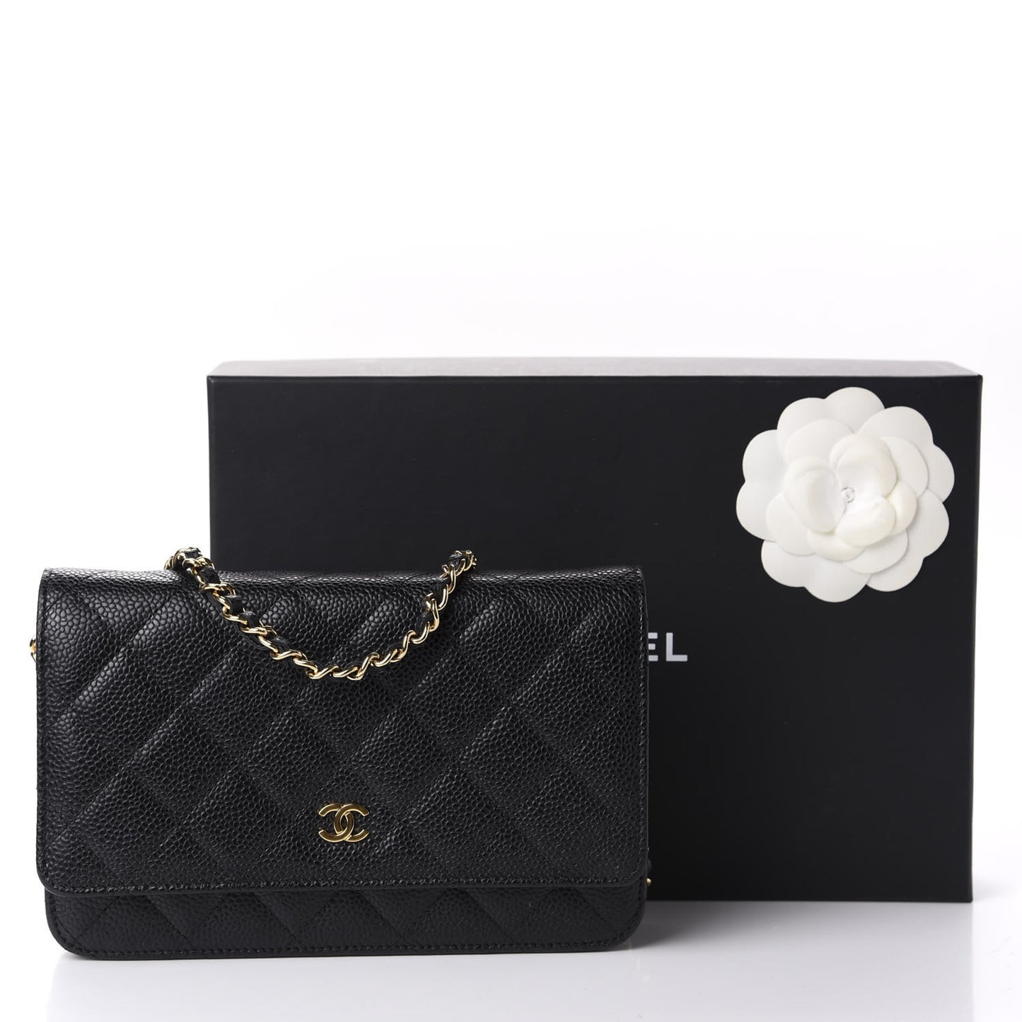 Caviar Quilted Wallet On Chain WOC Black