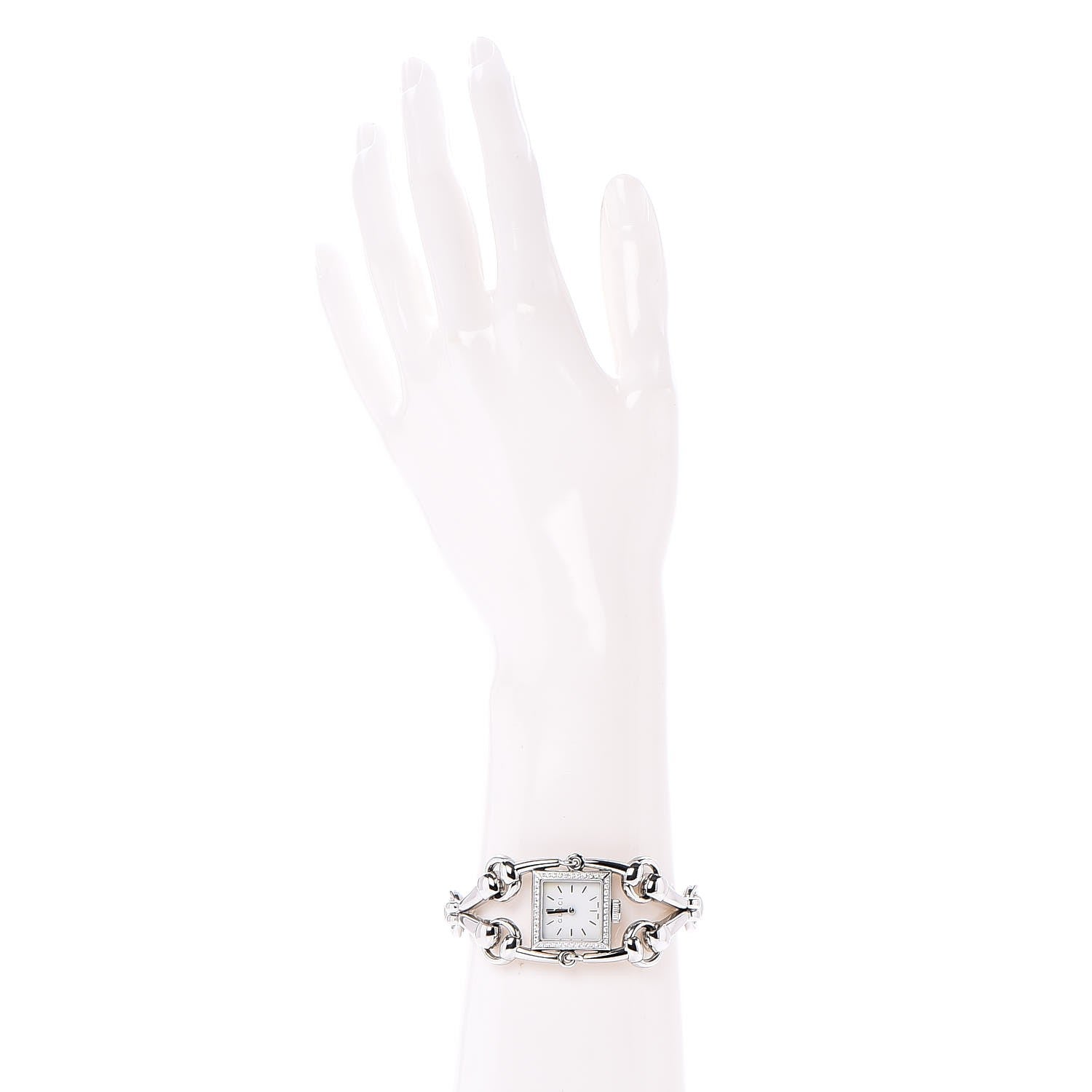 Gucci Stainless Steel Diamond Bezel Mother of Pearl 20mm Signoria Quartz Watch 2 of 9