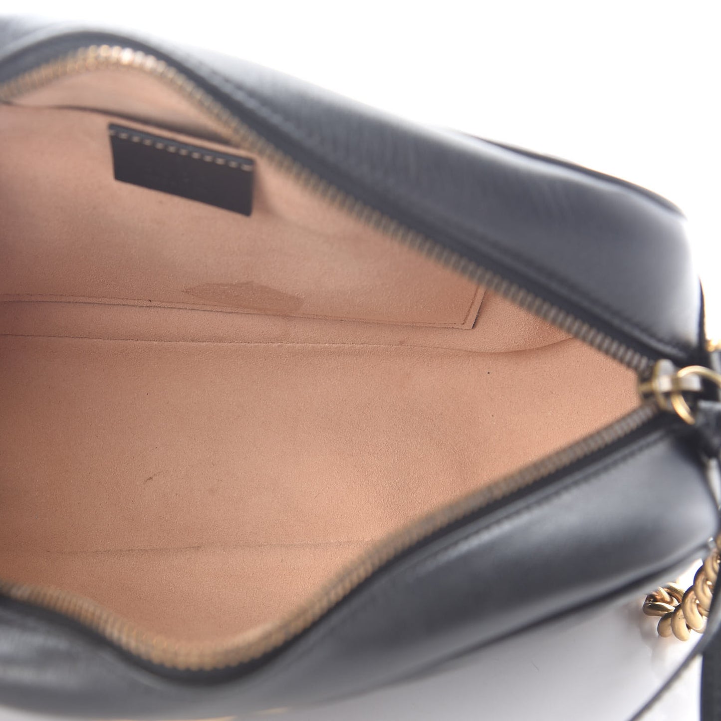 Calfskin Matelasse Small GG Marmont Chain Shoulder Bag Black