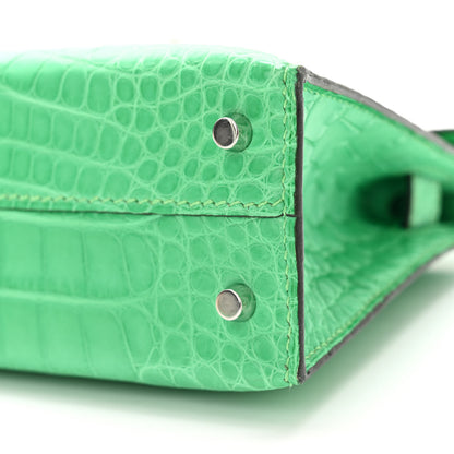 Hermes Matte Alligator Mini Kelly Sellier 20 Vert Comics 10 of 11