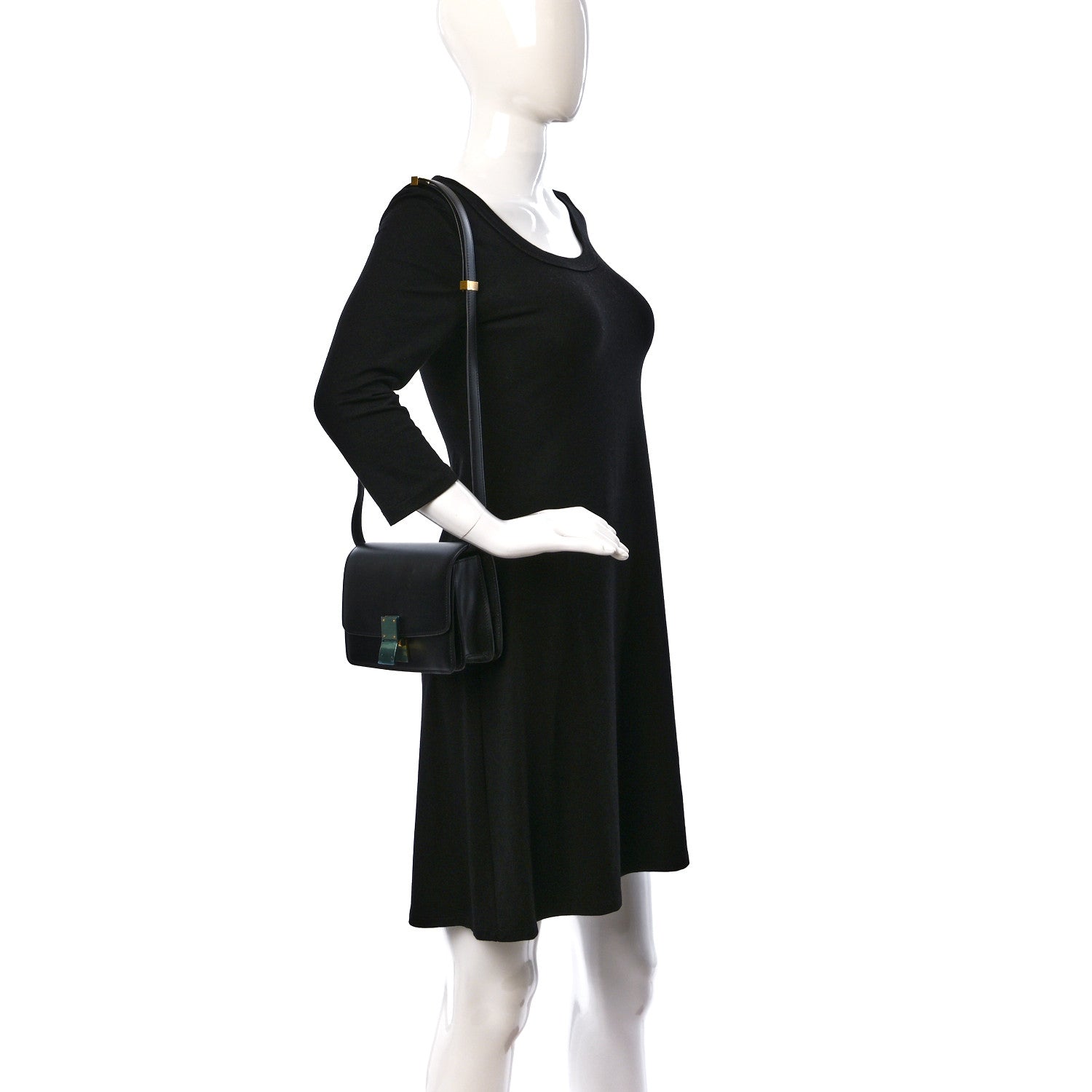 Celine Box Calfskin Small Classic Box Flap Bag Black 2 of 10