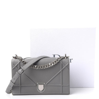 Christian Dior Grained Calfskin Medium Diorama Flap Bag Gris 9 of 9