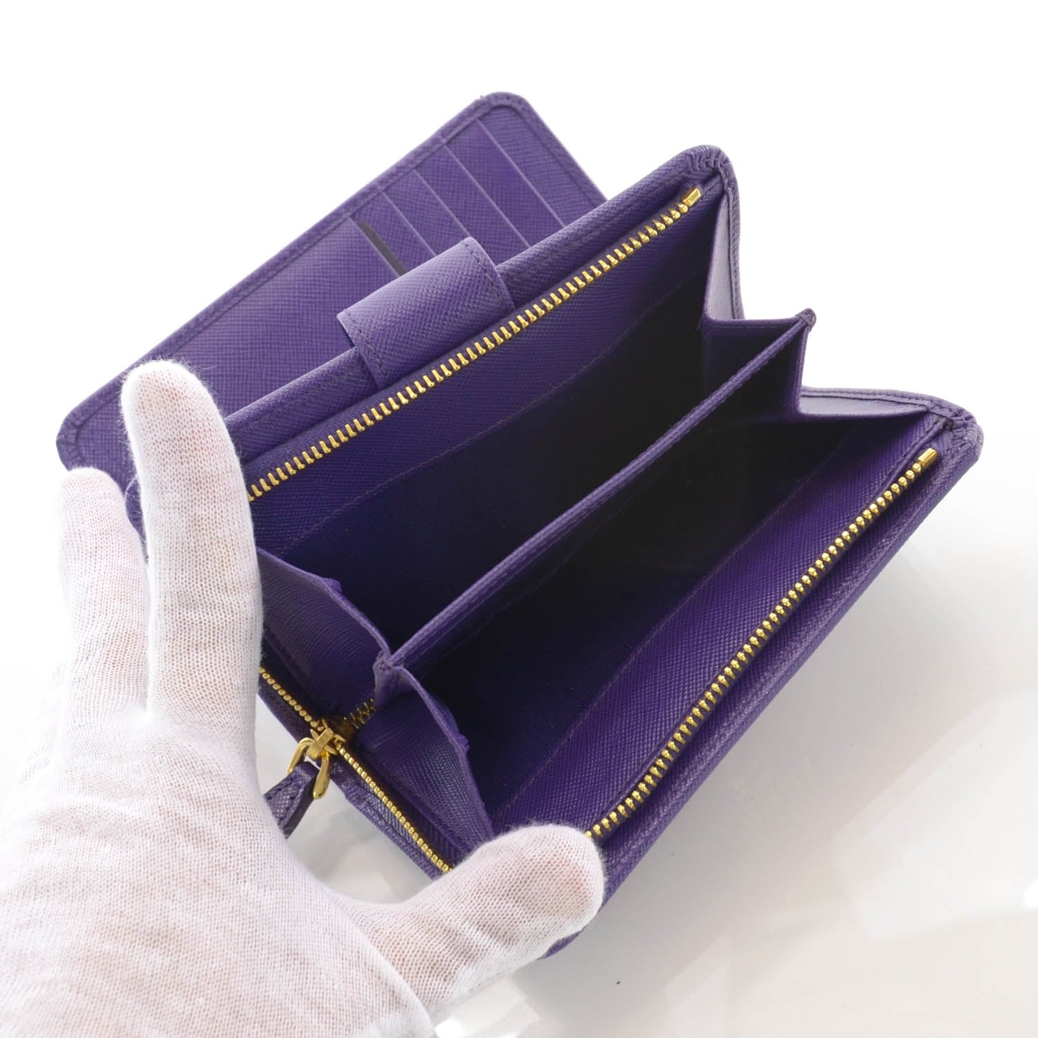 Prada Saffiano Compact Wallet Viola 5 of 8