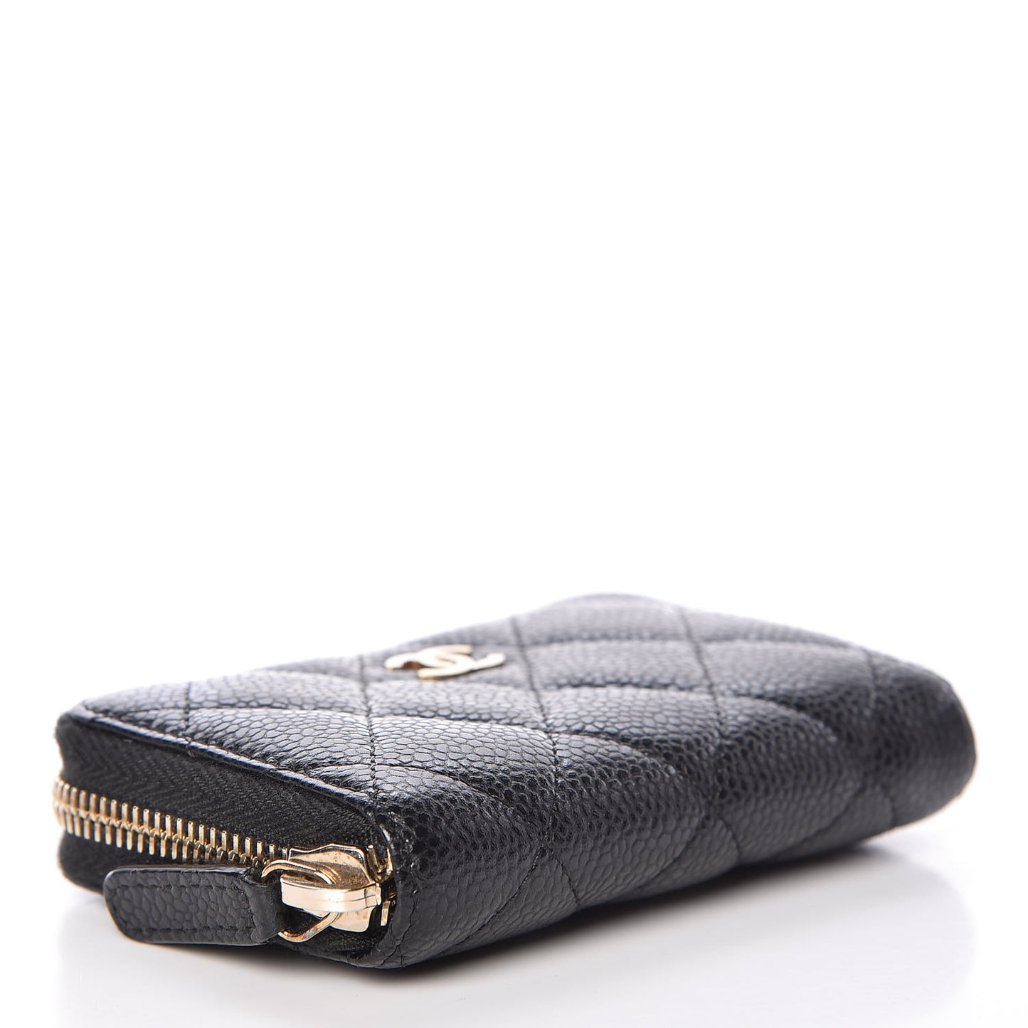 Caviar Quilted Zip Coin Purse Black