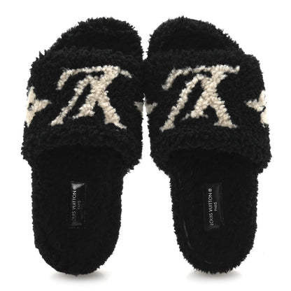 Louis Vuitton Shearling Monogram Giant Paseo Flat Comfort Mule 36 Black 2 of 10