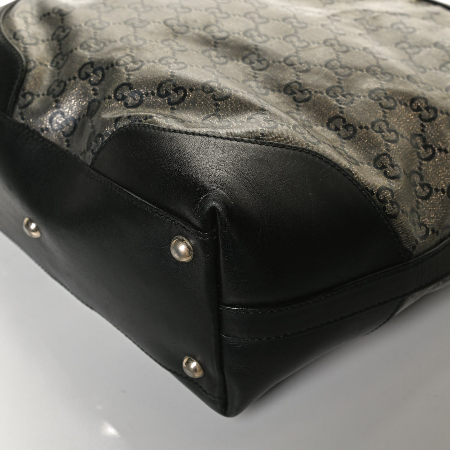 Crystal Monogram Bucket Tote Black