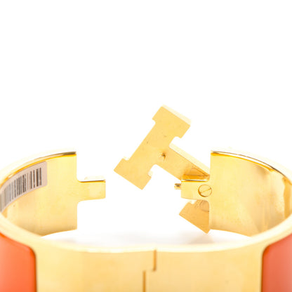 Hermes Enamel Wide Clic Clac H Bracelet PM Orange 4 of 5