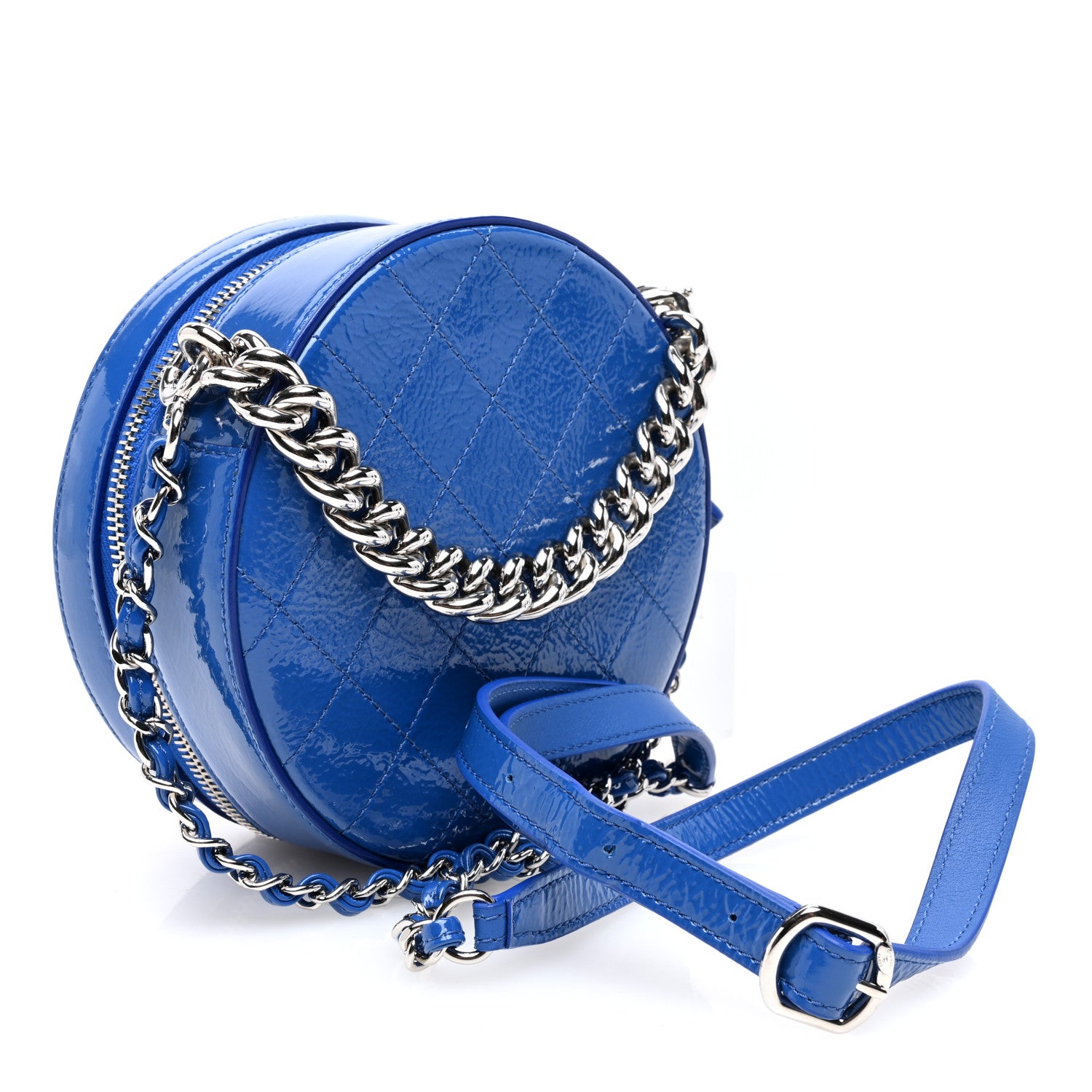 Chanel Patent Round As Earth Evening Bag Blue 3 of 10