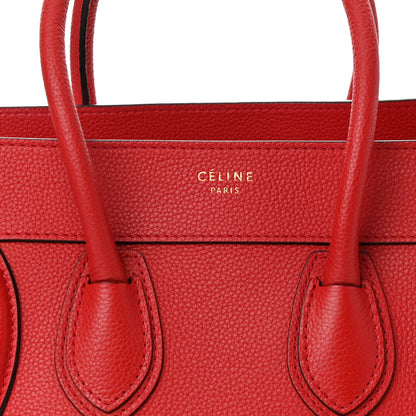 Celine Drummed Calfskin Micro Luggage Coquelicot 7 of 9