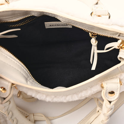 Balenciaga Shearling Nappa Gold Metallic Edge Hardware Mini City Cream 4 of 4