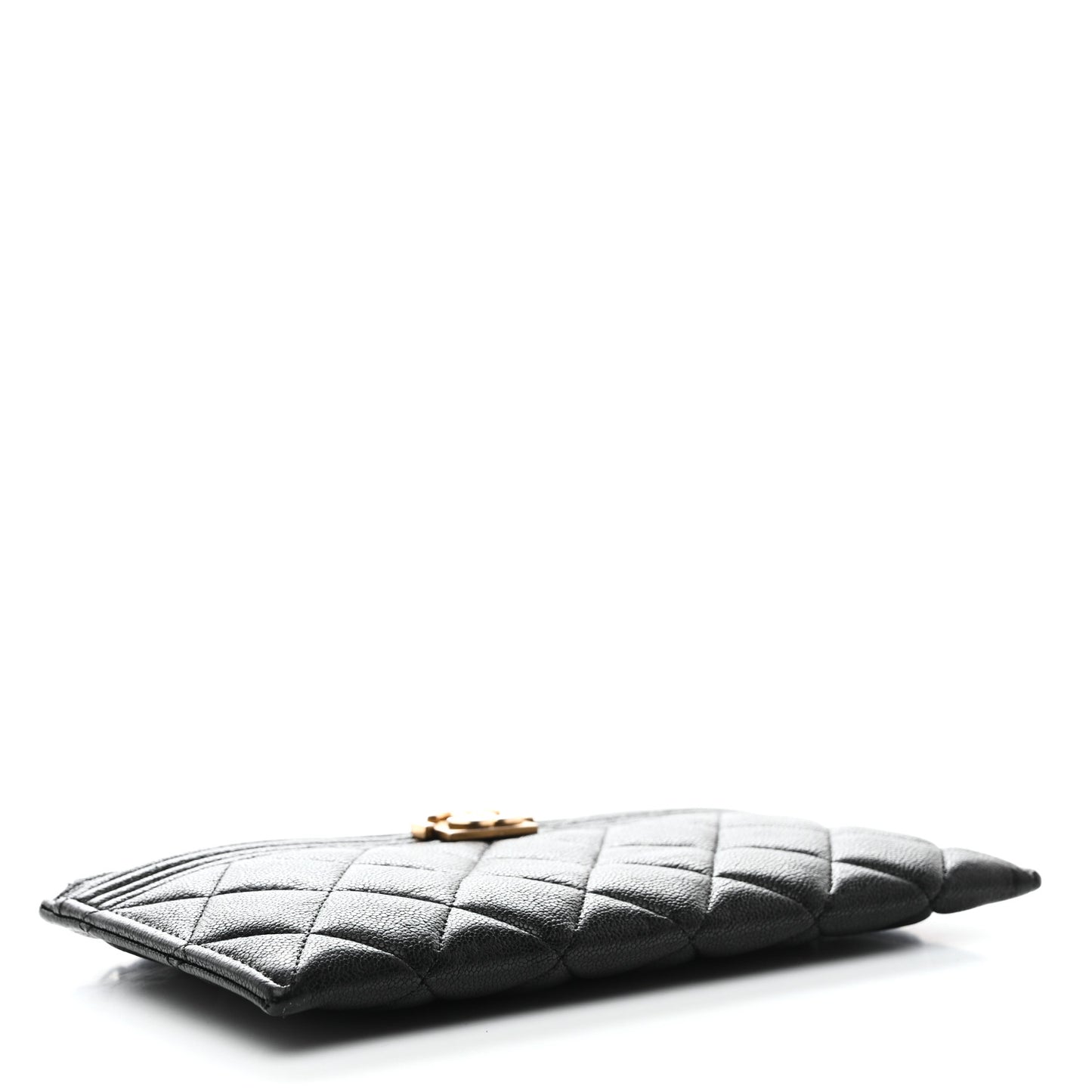 Caviar Quilted Classic Zip Boy Pouch Black