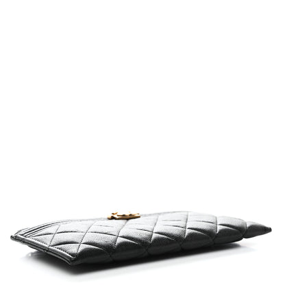 Chanel Caviar Quilted Classic Zip Boy Pouch Black 4 of 7