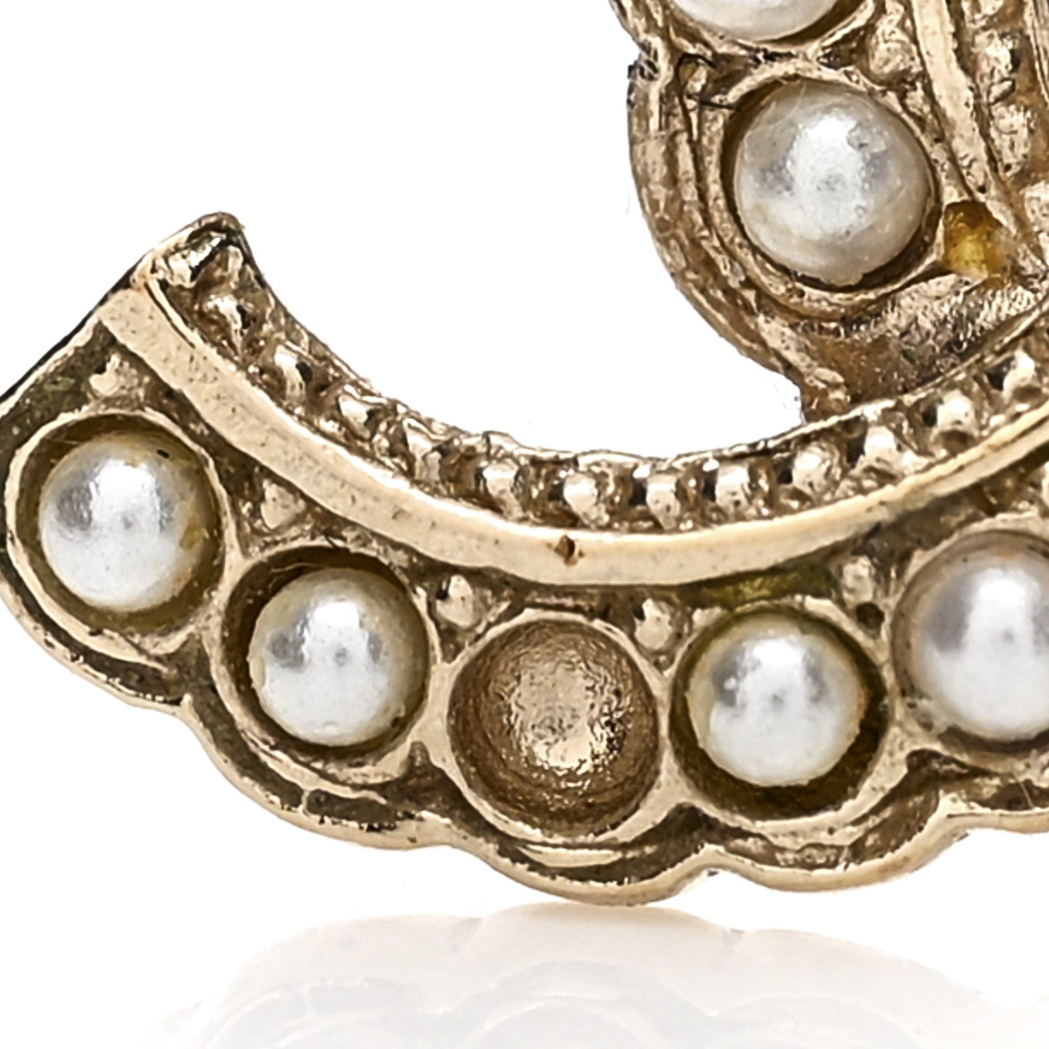 Chanel Pearl Queen of France CC Earrings Gold 5 of 8