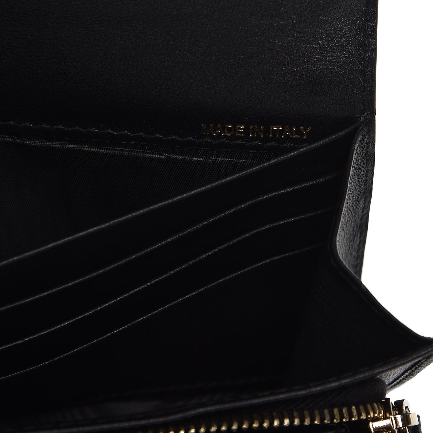 Calfskin Rockstud Wristlet Travel Wallet Black