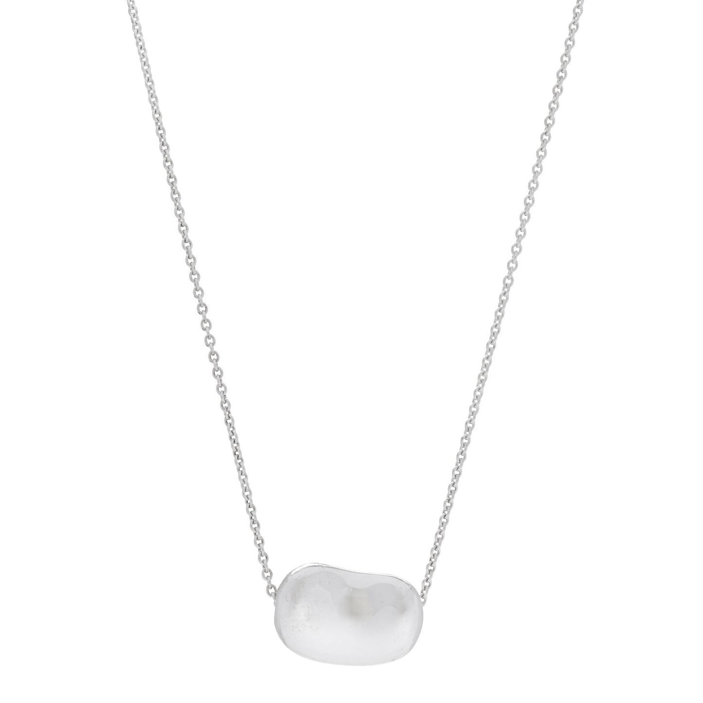 Sterling Silver 20mm Elsa Peretti Bean Pendant Necklace
