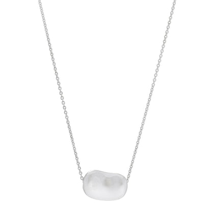 Tiffany Sterling Silver 20mm Elsa Peretti Bean Pendant Necklace 1 of 5