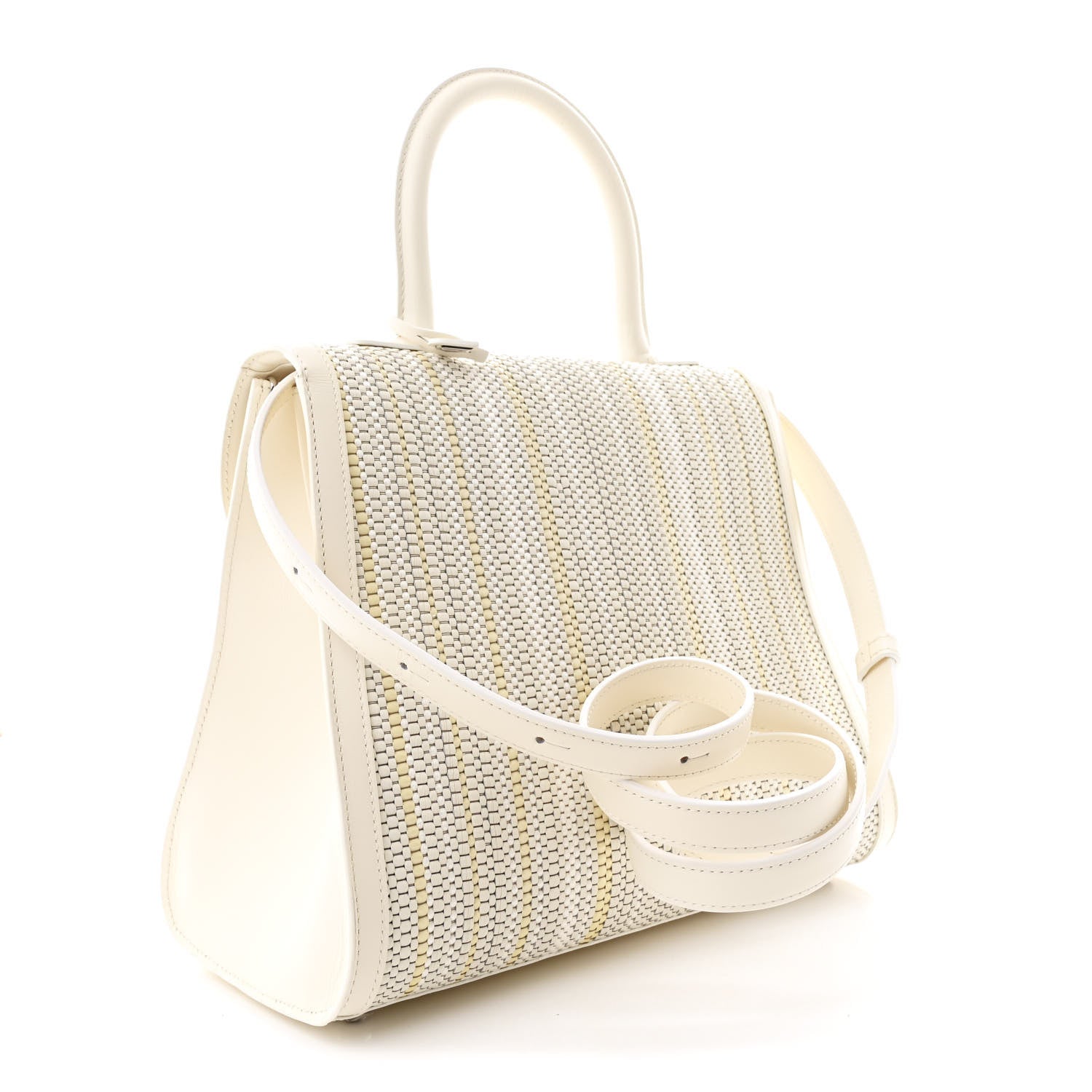 Delvaux Canvas Box Calfskin MM Brillant Satchel Ivory 3 of 9