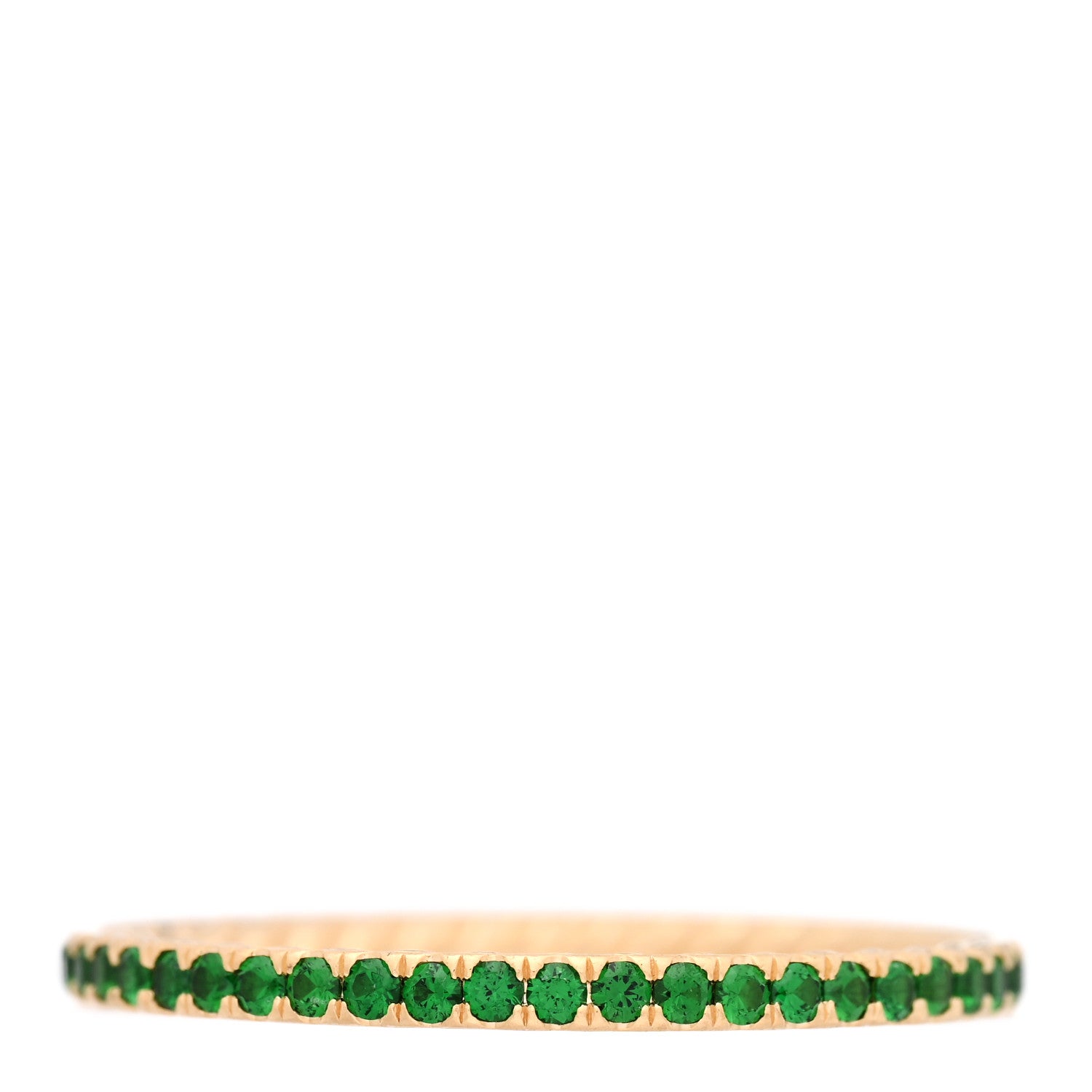 David Yurman 18K Yellow Gold Tsavorite 1.85mm Eden Eternity Band Ring 67 11.75 3 of 4