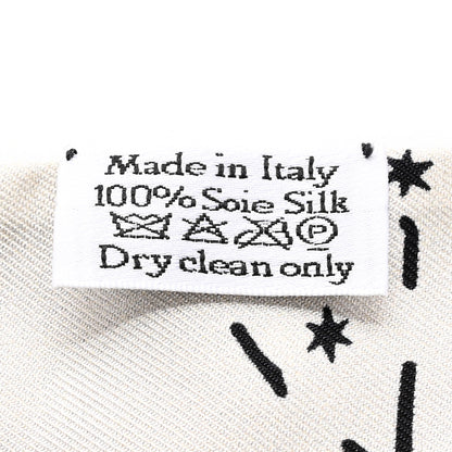 Christian Dior Silk Zodiac Cancer Mitzah Scarf Black 5 of 6