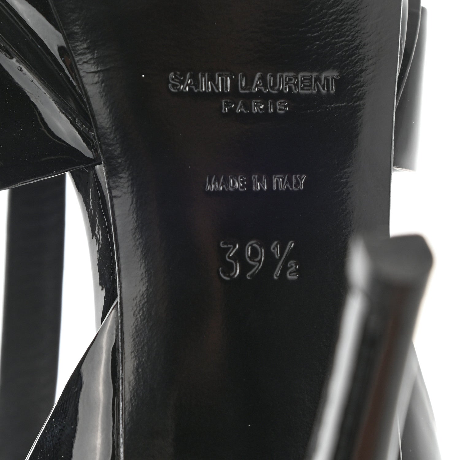 Saint Laurent Patent Tribute 75 Platform Sandals 39.5 Black 6 of 11