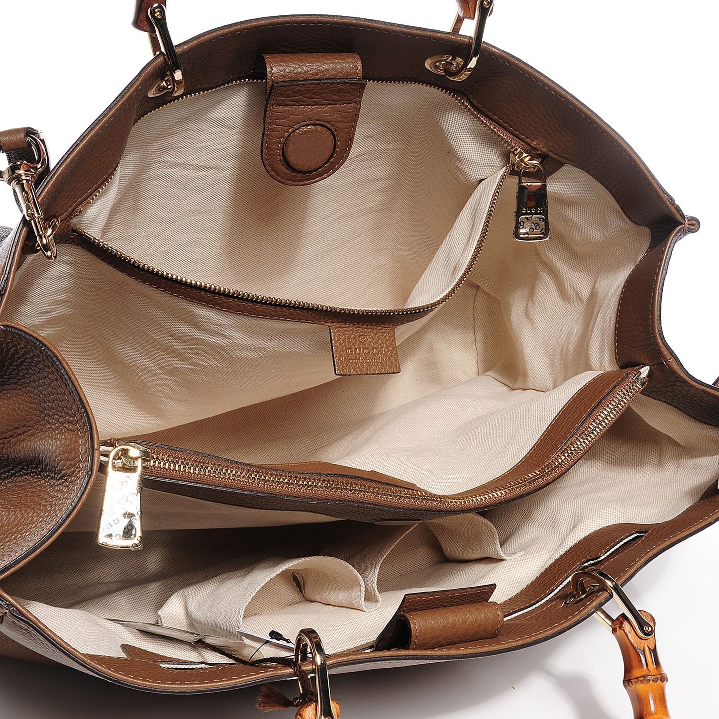 Cellarius Calfskin Large Bamboo Shopper Tote Acero