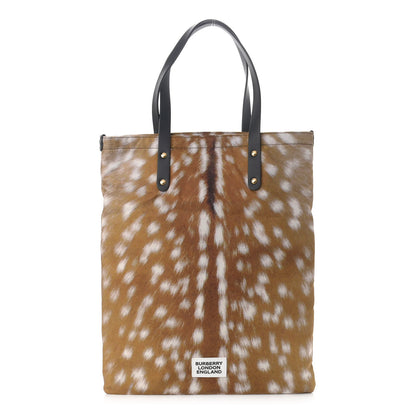 Burberry Nylon Deer Print Flat Tote Bag Black Brown 1 of 10