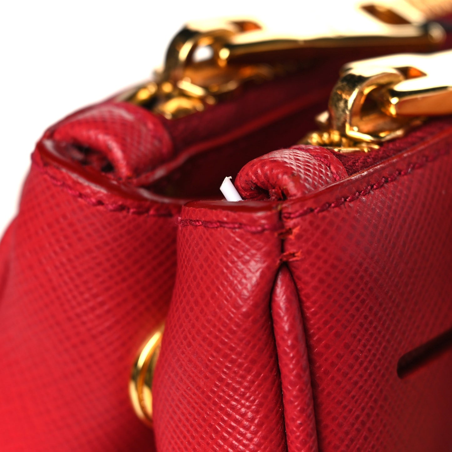Saffiano Vernice Small Galleria Double Zip Rosso