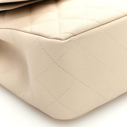 Chanel Caviar Quilted Jumbo Double Flap Ivory 8 of 10