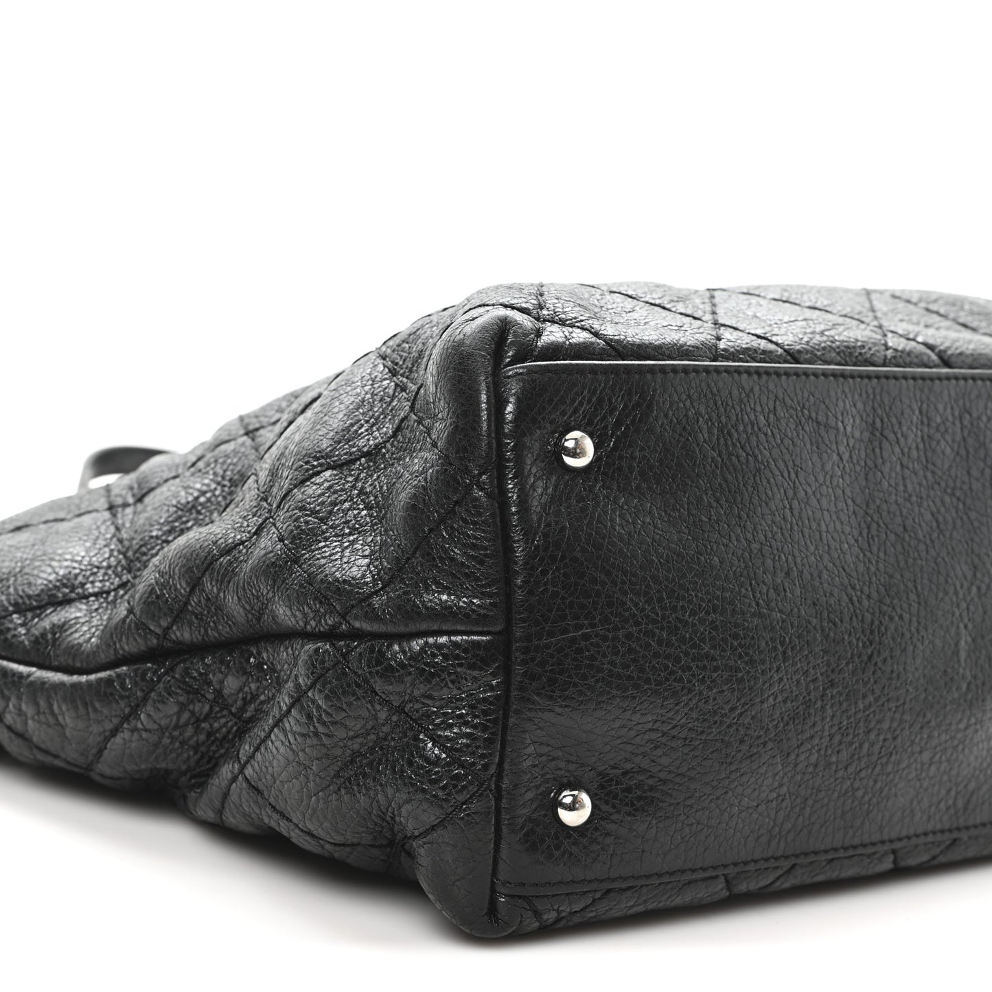 Glazed Calfskin Large On The Road Tote Black