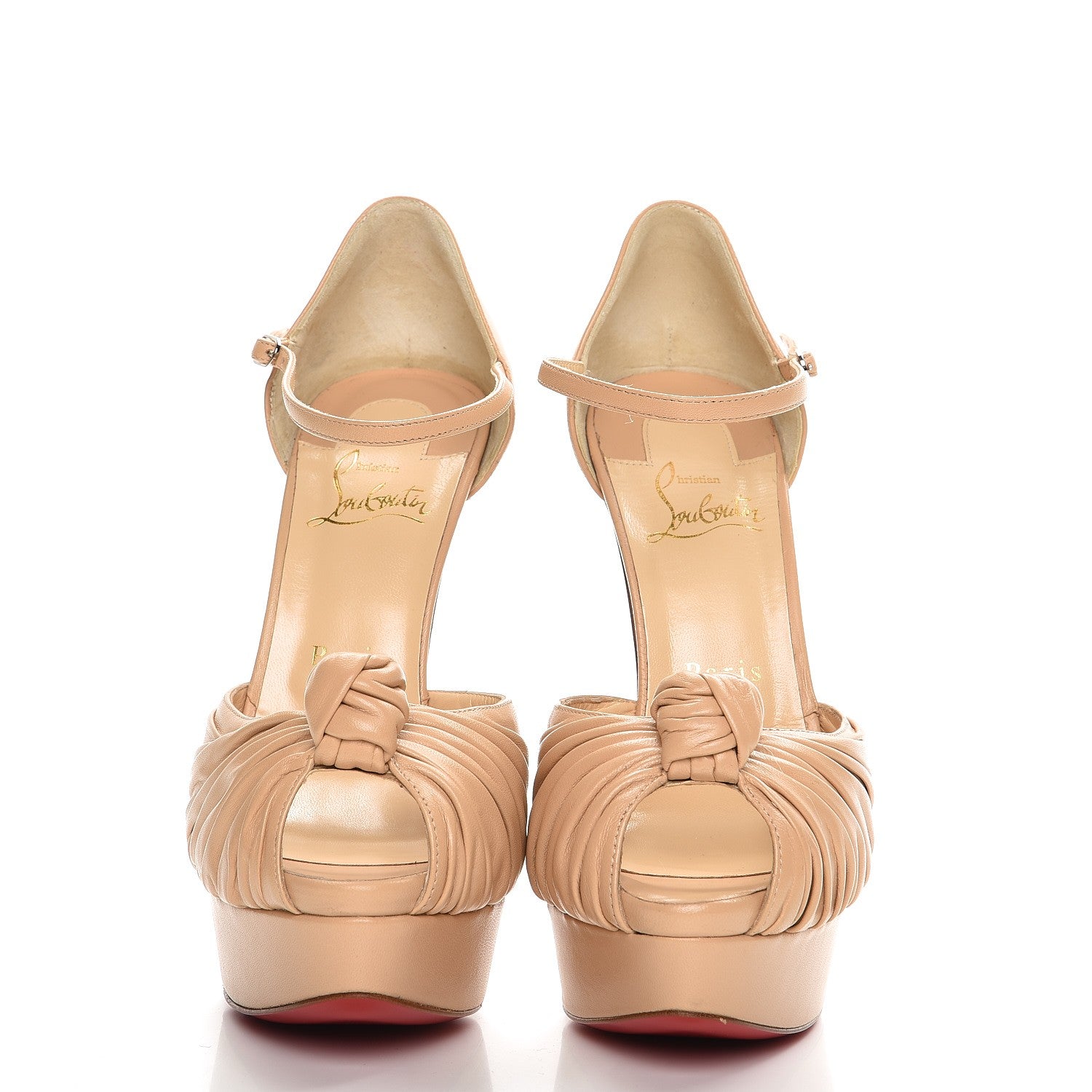 Christian Louboutin Shiny Nappa Marchavekel 150 Platform Sandals 38.5 Doudou 2 of 12