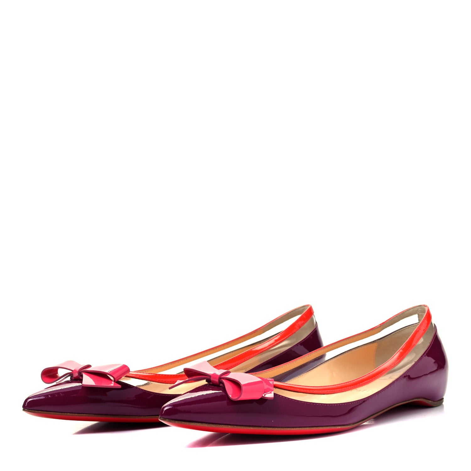 Christian Louboutin Patent PVC Suspendo Ballet Flats 38.5 Pink 3 of 7