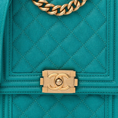 Chanel Caviar Quilted North South Boy Flap Turquoise 8 of 10