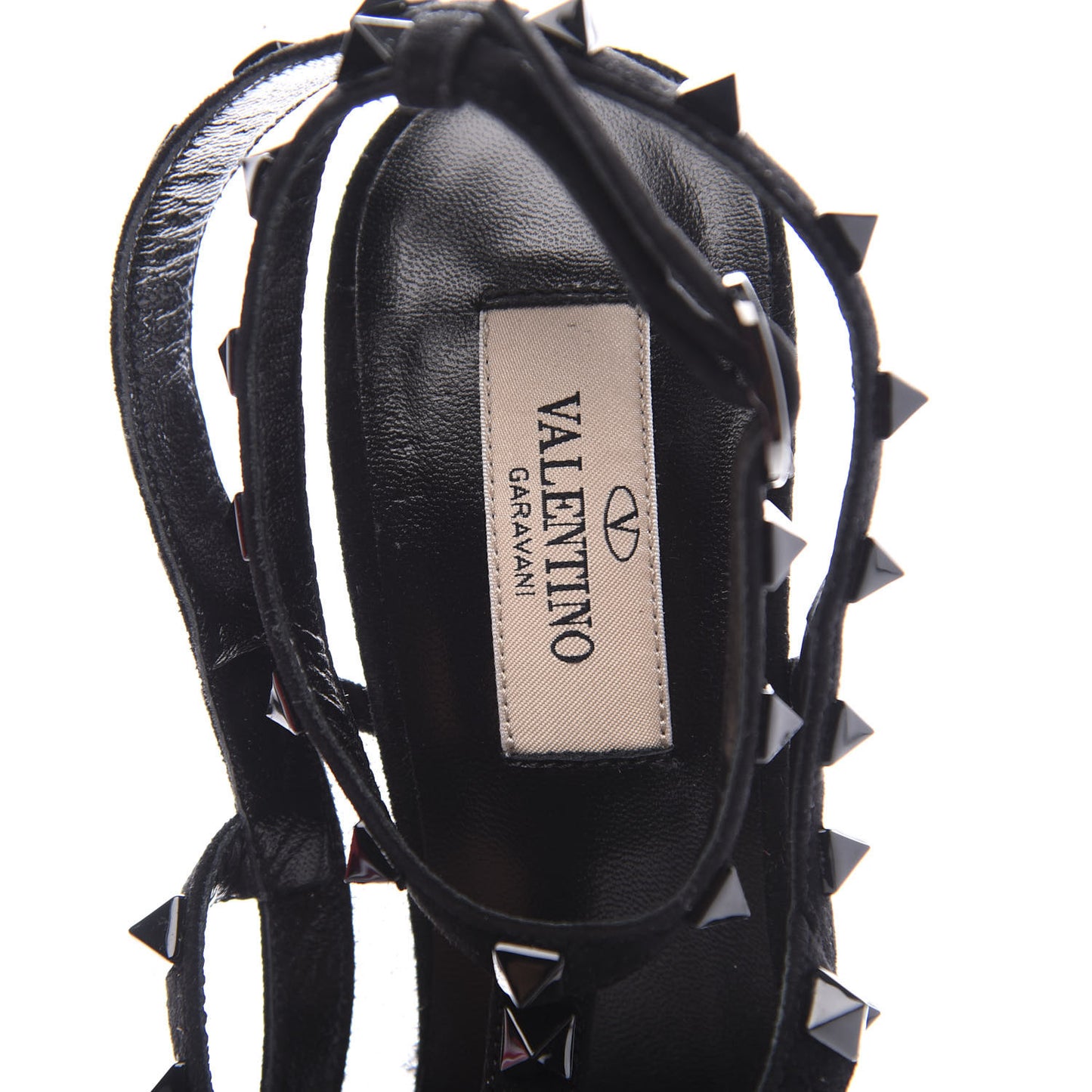 Mesh Point d'Esprit Suede Rockstud Ankle Strap 100mm Pumps 37.5 Black