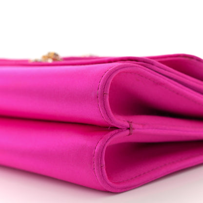 Dolce & Gabbana Satin Crystal Chain Pochette Rosa Shocking 9 of 12