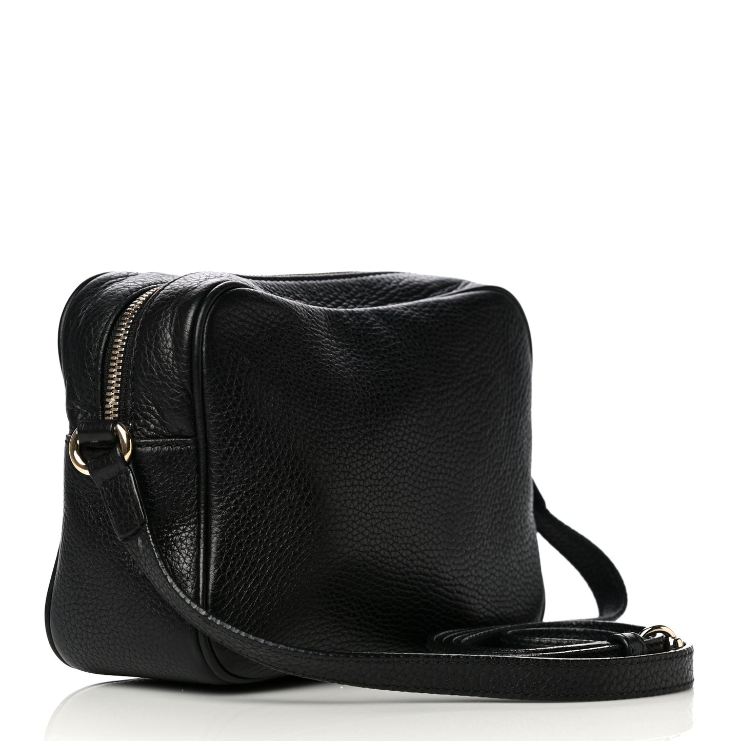 Pebbled Calfskin Small Soho Disco Bag Black
