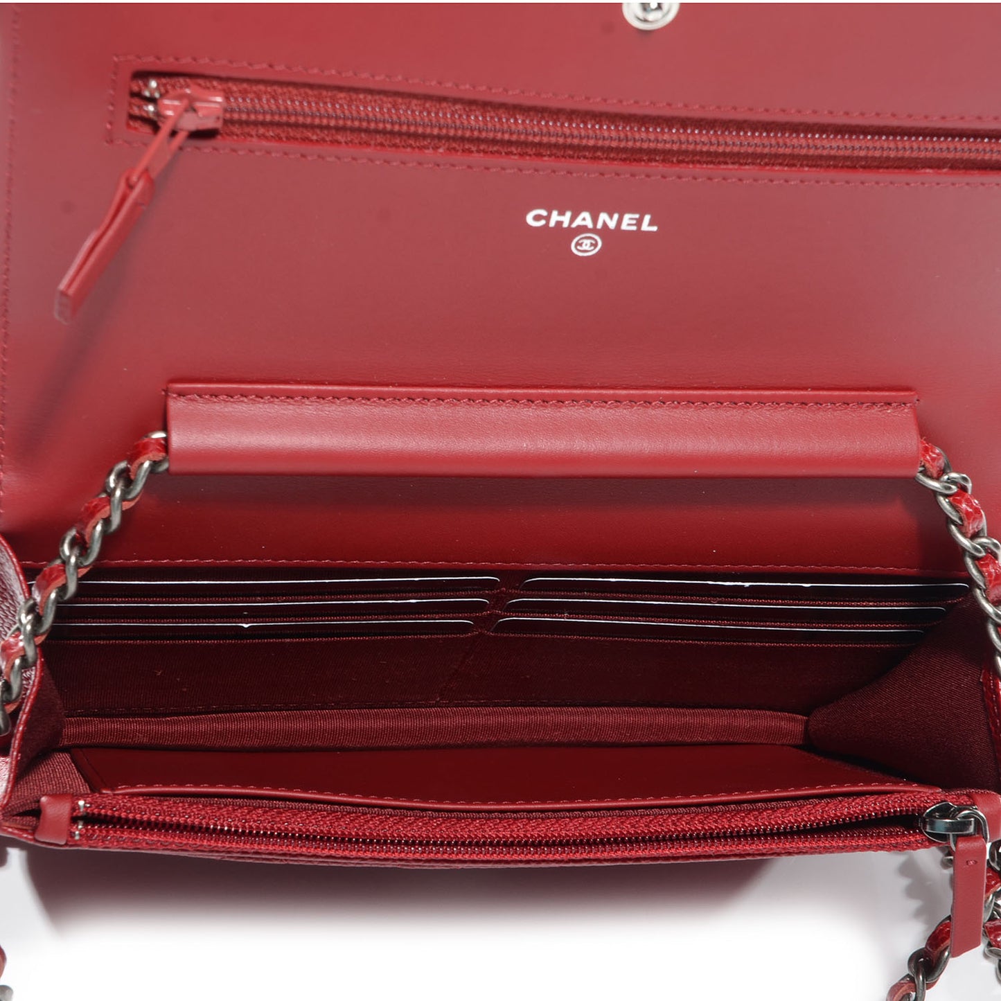 Caviar Quilted Boy Wallet On Chain WOC Red