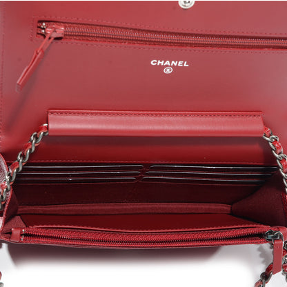 Chanel Caviar Quilted Boy Wallet On Chain WOC Red 5 of 8