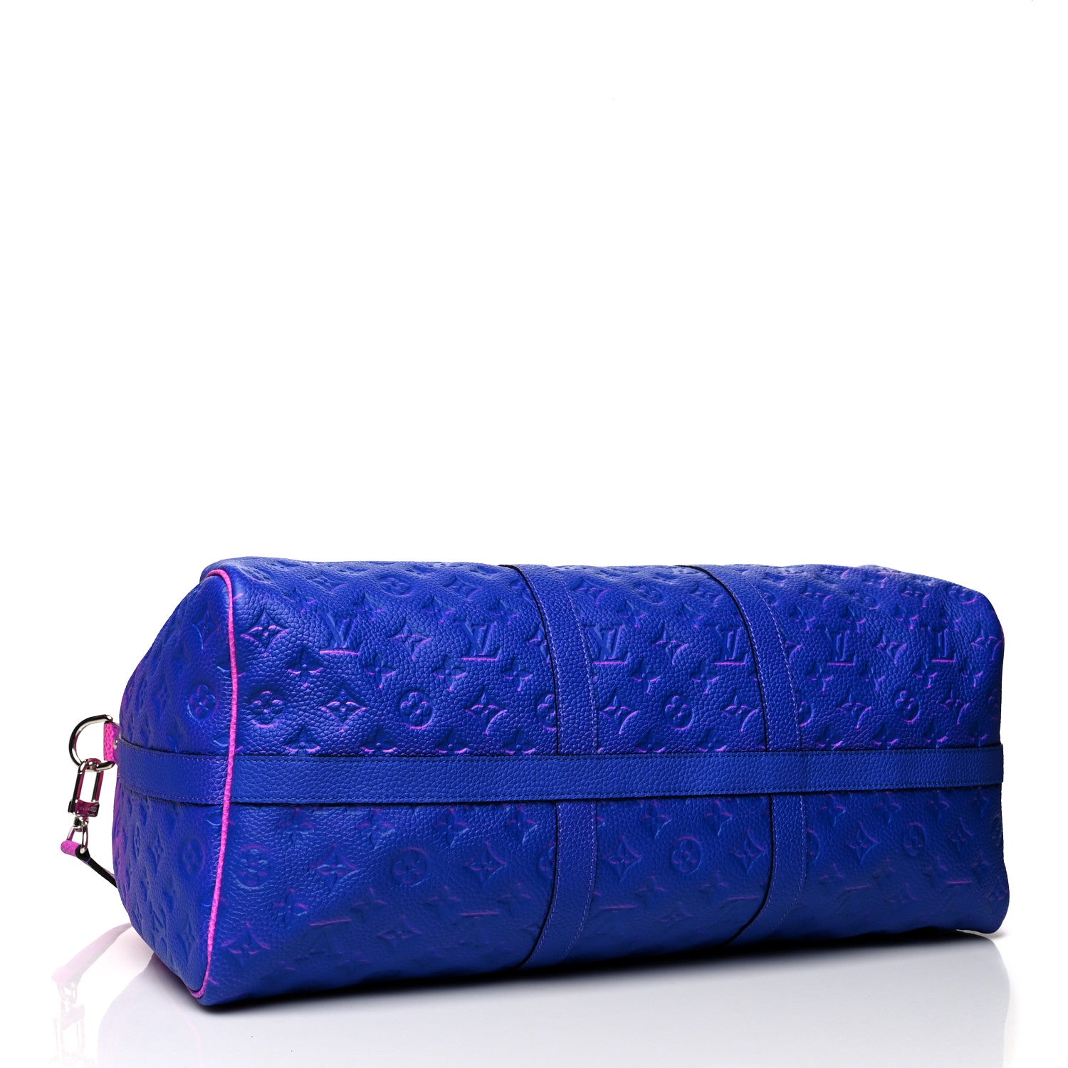 Louis Vuitton Taurillon Illusion Keepall Bandouliere 50 Bleu Rose 4 of 11