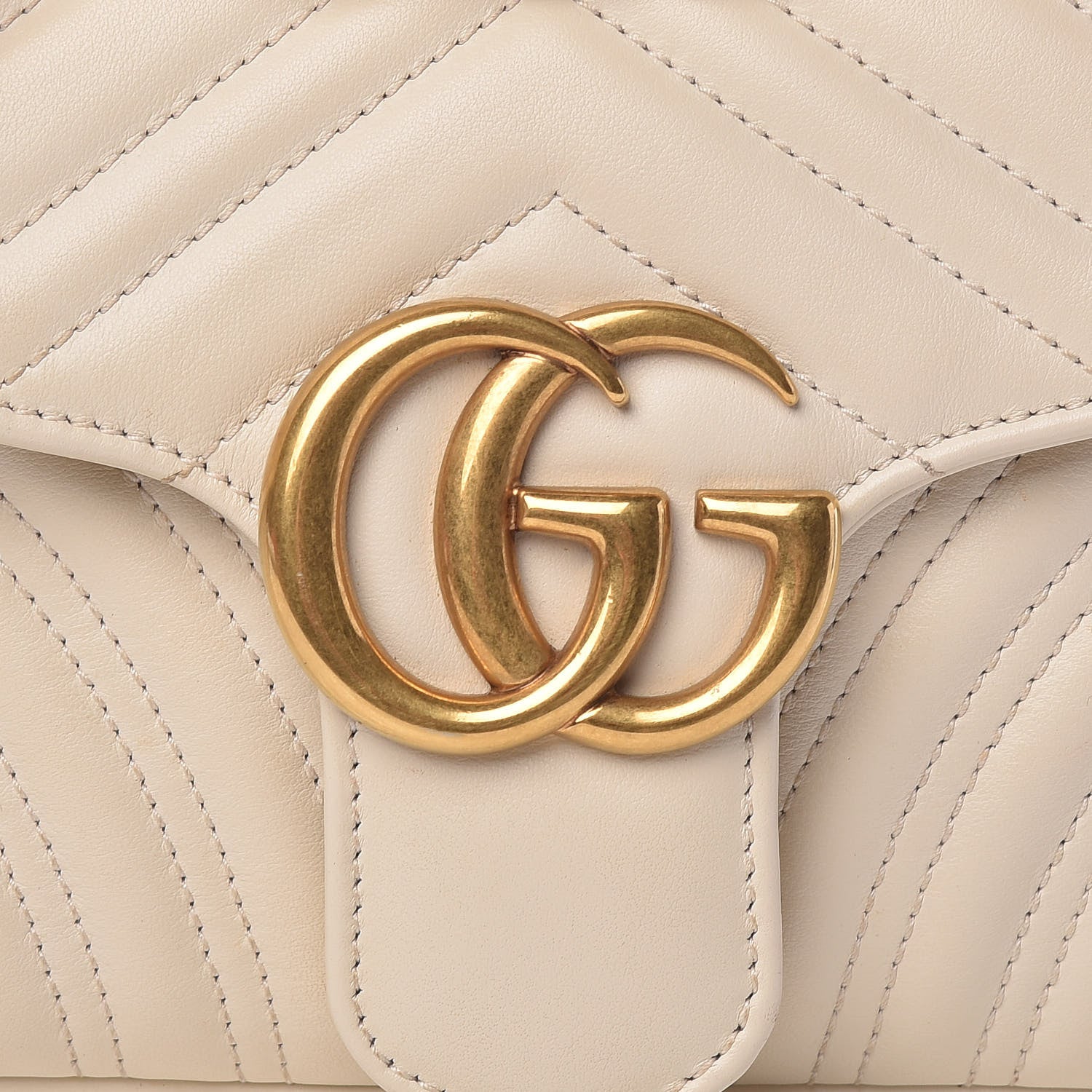 Gucci Calfskin Matelasse Small GG Marmont Shoulder Bag White 11 of 11