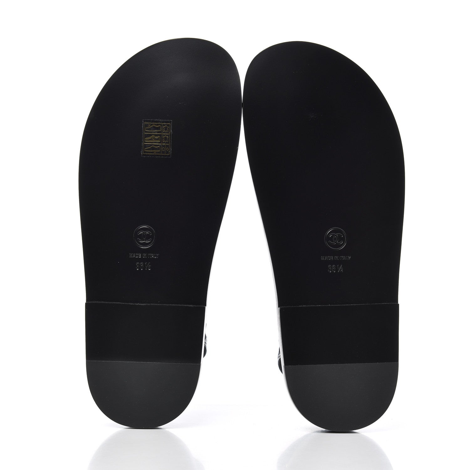 Chanel Lambskin Velcro Dad Sandals 36.5 Black 5 of 10
